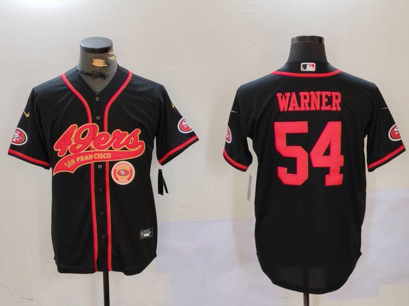 Men San Francisco 49ers #54 Warner Black gold Joint Name 2024 Nike Limited NFL Jersey style 3